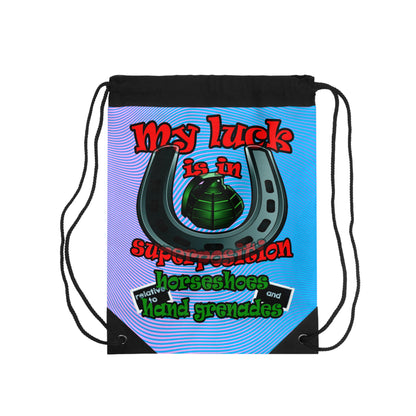 my luck - Drawstring Bag (light blue-purple wave)