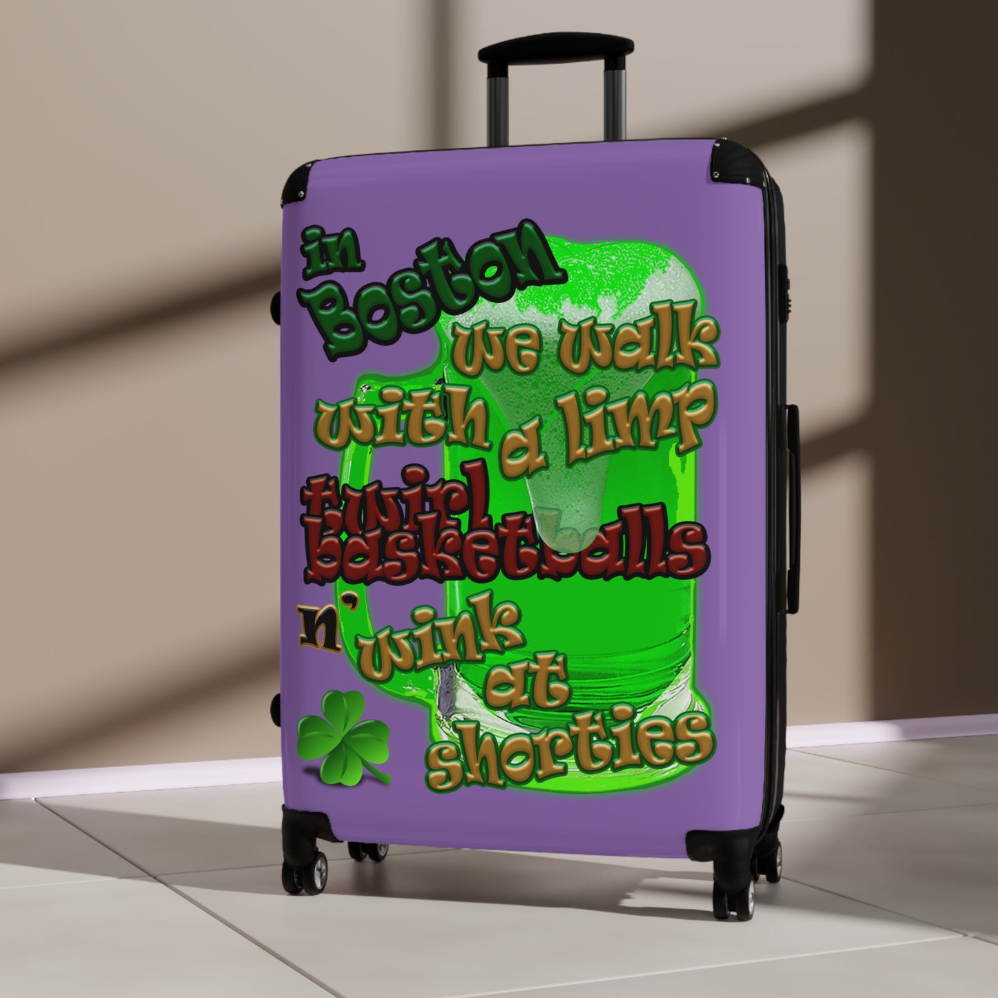 celtics logo - Suitcase (light purple)