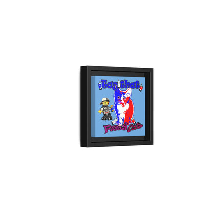 tag that - framed canvas art (light blue)