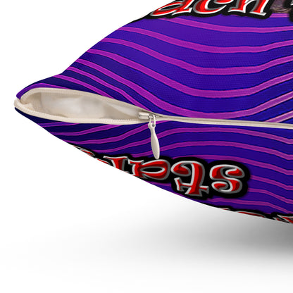 defy conquer reach - Spun Polyester Square Pillow - (purple wave)