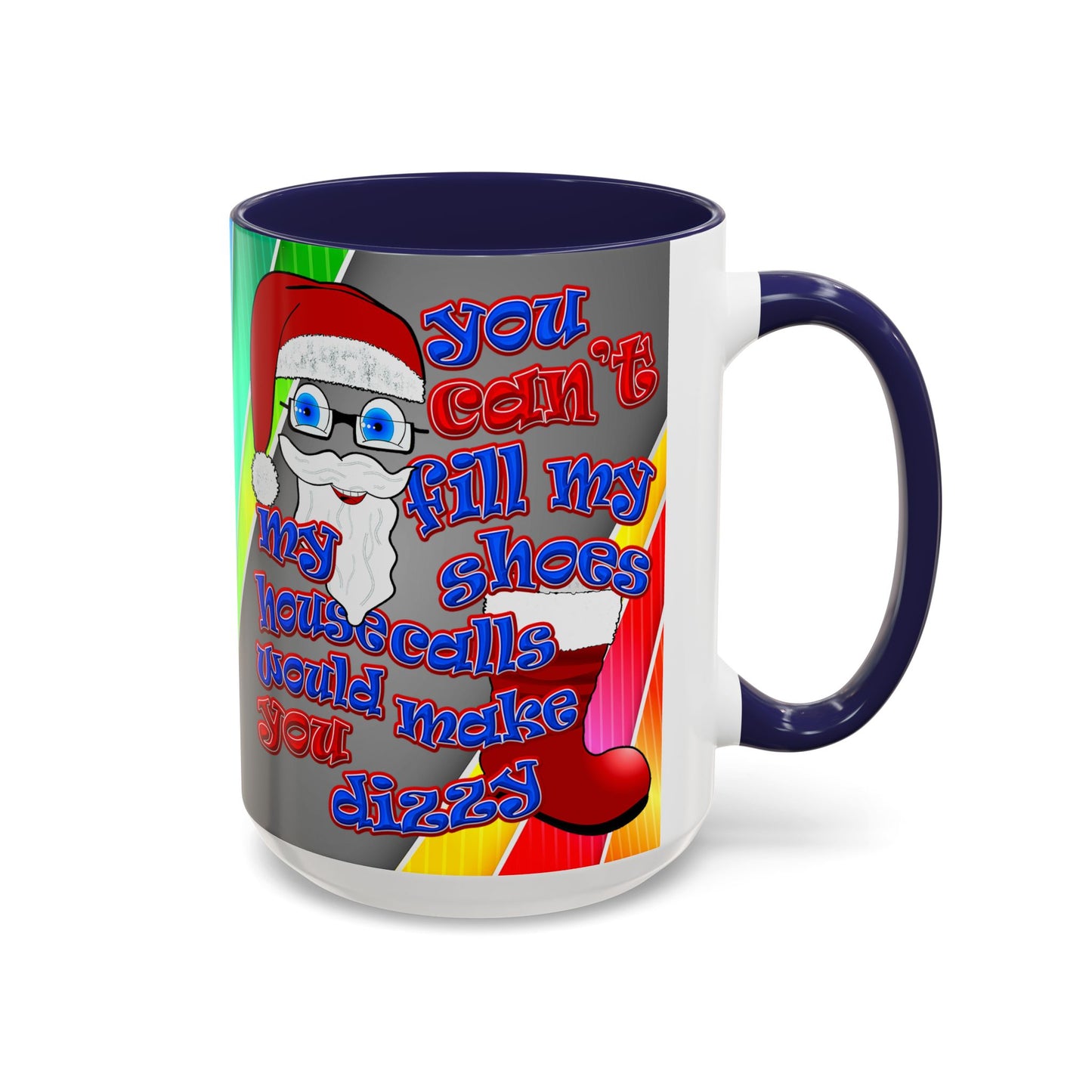 santa's shoes - Accent Mug (rainbow split)