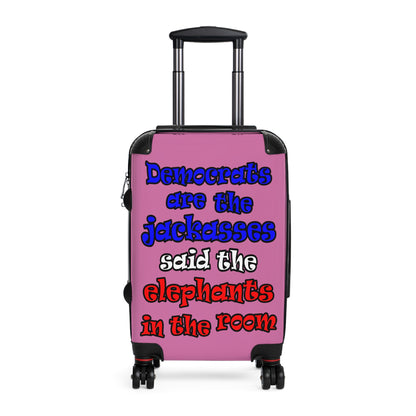 donkeys and elephants - Suitcase (light pink)