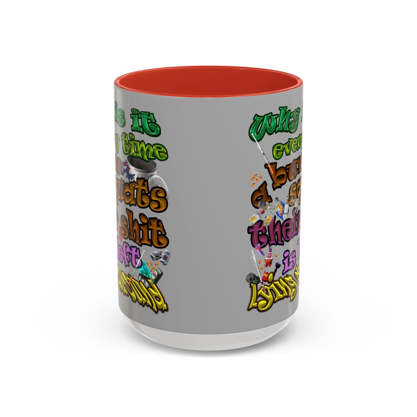 the bum's shit - Accent Mug (light grey)