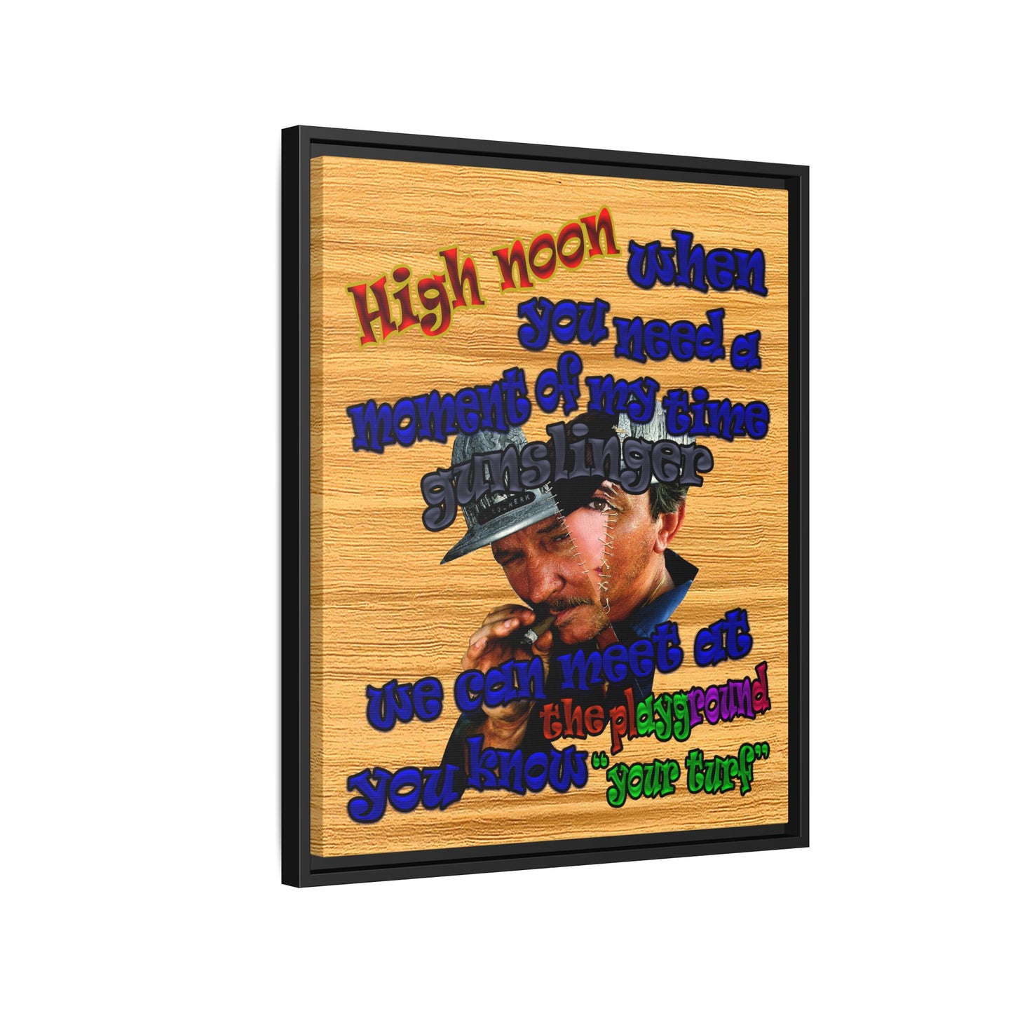 high noon - framed canvas art (butterscotch wood finish)