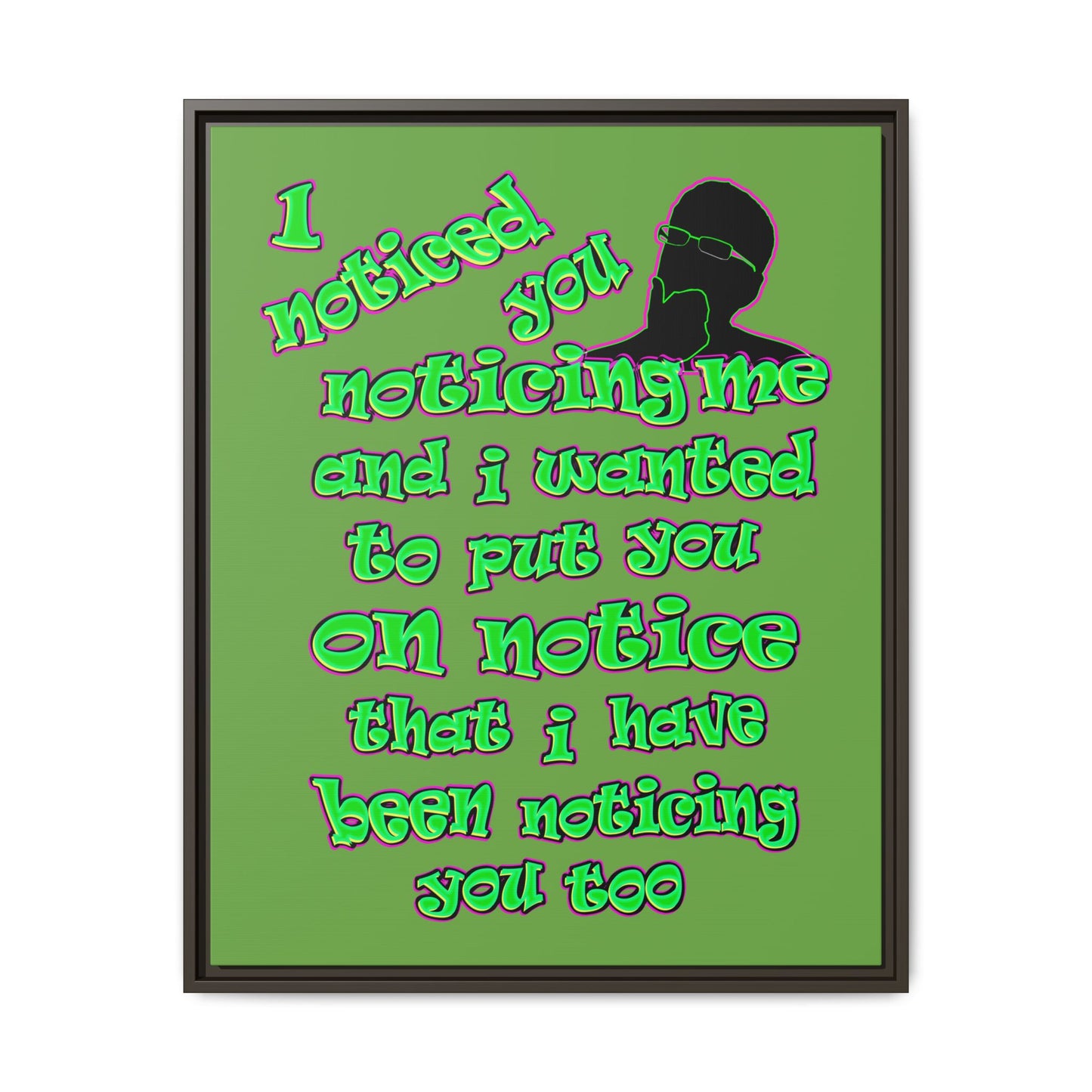 noticed you noticing - framed canvas art (green)