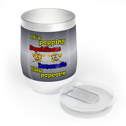 popping like popcorn - Chill Wine Tumbler (brushed nickel)