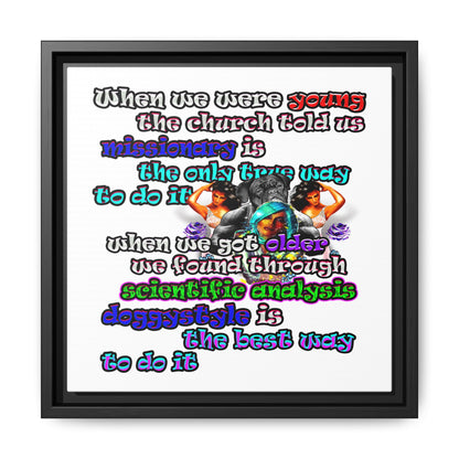 doggystyle - framed canvas art (white)