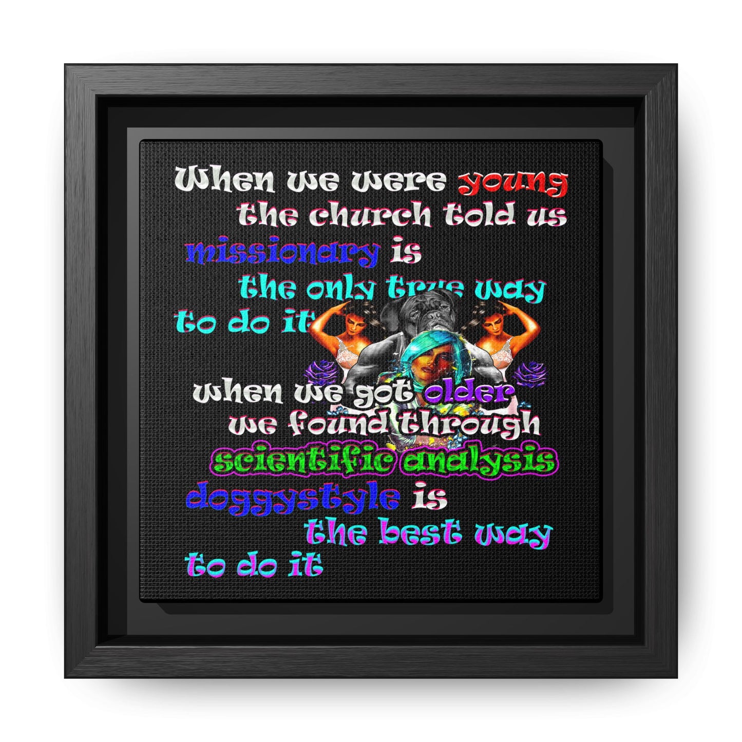 doggystyle - framed canvas art (black)