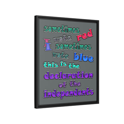 declaration of the independents - framed canvas art (dark grey)