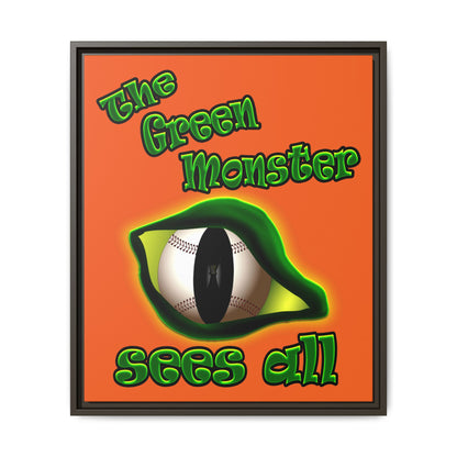 green monster - framed canvas art (orange)