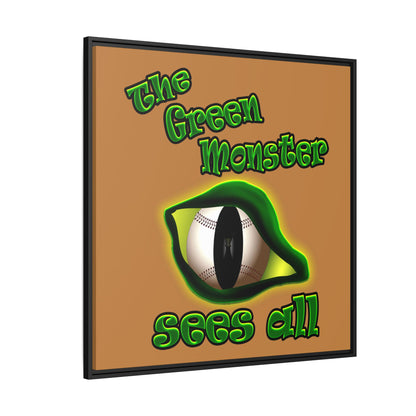 green monster - framed canvas art (light brown)