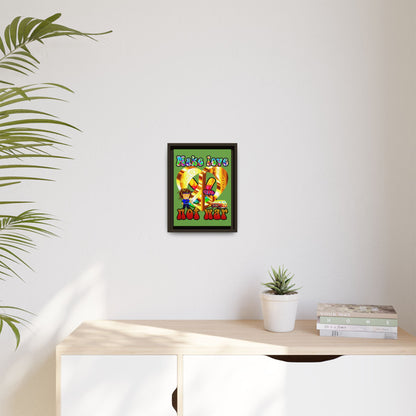 love peace - framed canvas art (green)