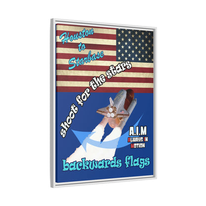 shoot for the stars - framed canvas art (dark blue)
