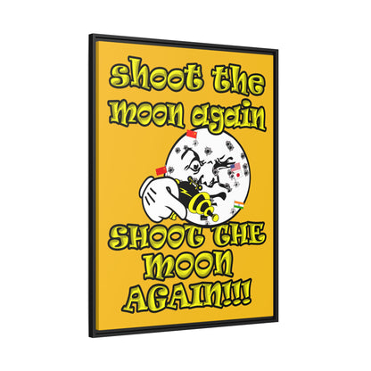 shoot the moon again - framed canvas art (yellow)