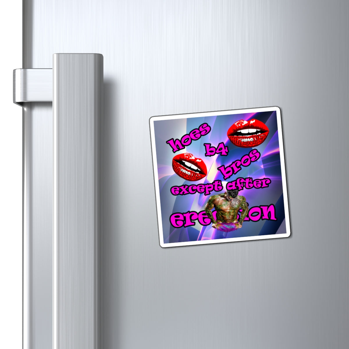 hoes b4 bros - Magnets - (grey-pink wave)