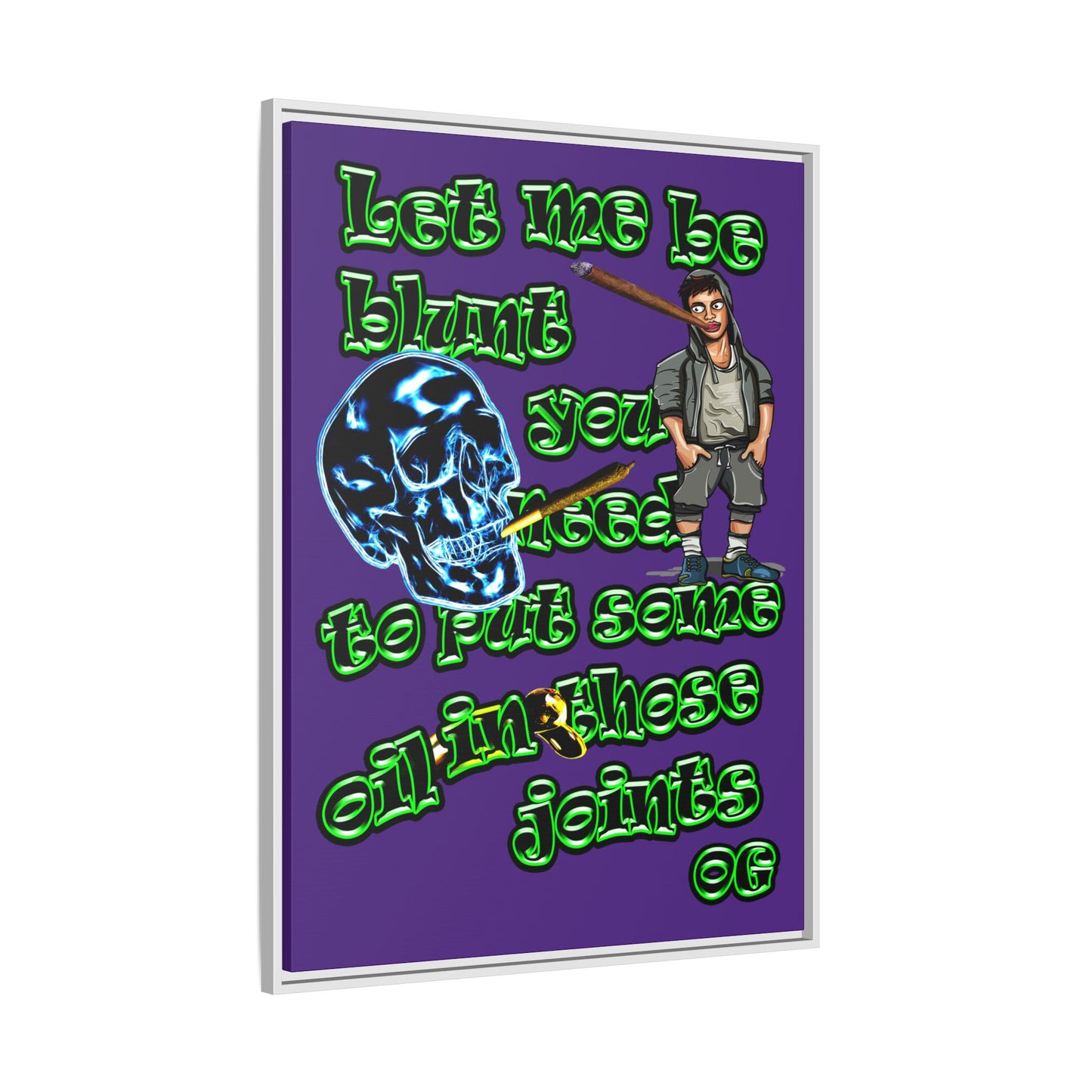 og - framed canvas art (purple)