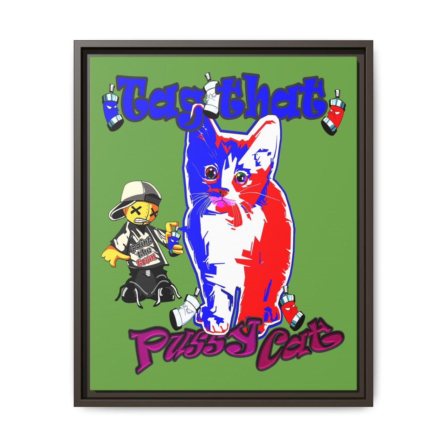 tag that - framed canvas art (green)