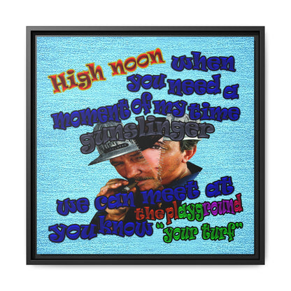 high noon - framed canvas art (faded blue)
