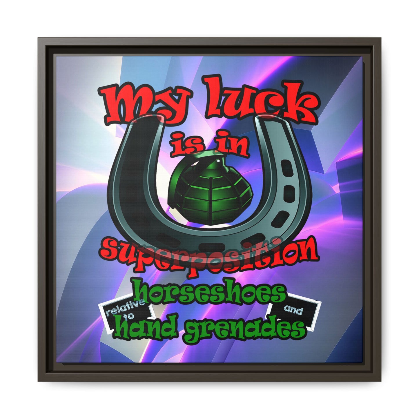 my luck - framed canvas art (grey-pink wave)