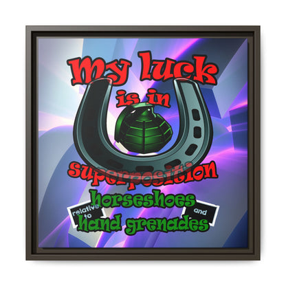my luck - framed canvas art (grey-pink wave)