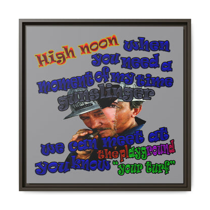 high noon - framed canvas art (grey)