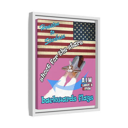 shoot for the stars - framed canvas art (light pink)