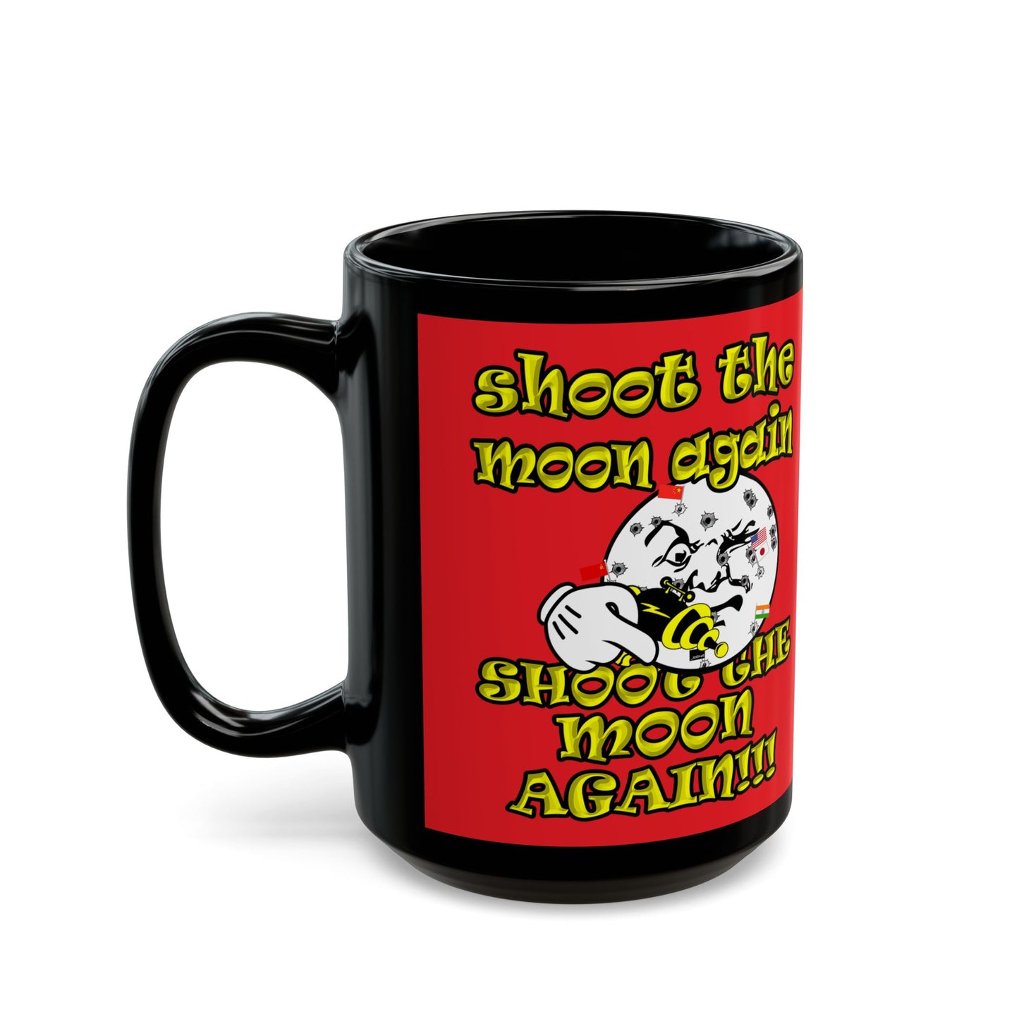 shoot the moon again - Black Mug (red)
