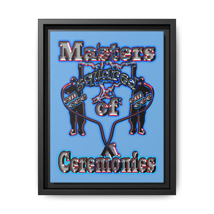 em cee squared - framed canvas art (light blue)