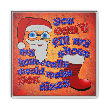 santa's shoes - framed canvas art (burnt orange)