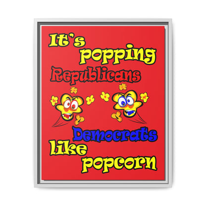 popping like popcorn - framed canvas art (red)