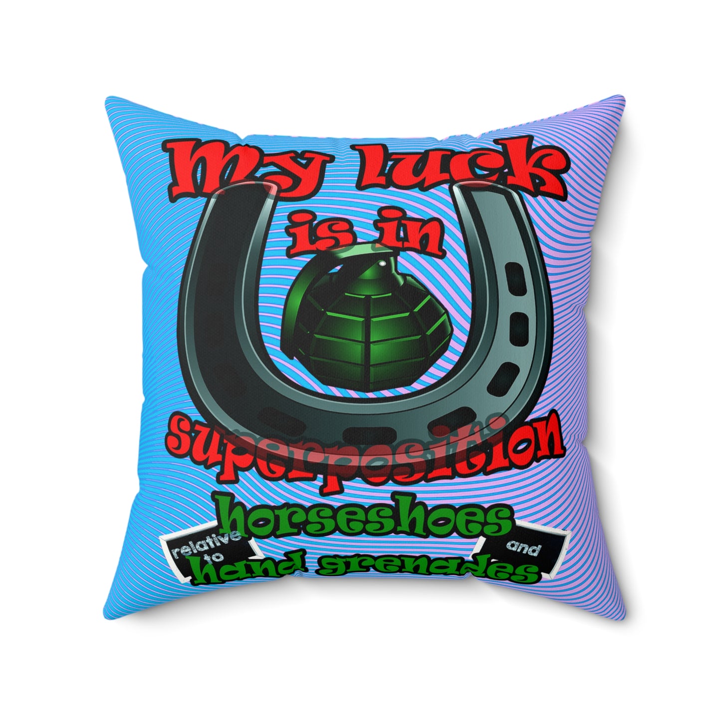 my luck - Faux Suede Square Pillow - (light blue-purple wave)