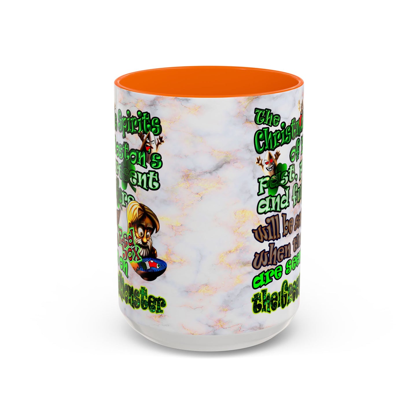 christmas spirits of boston - Accent Mug (white marble)