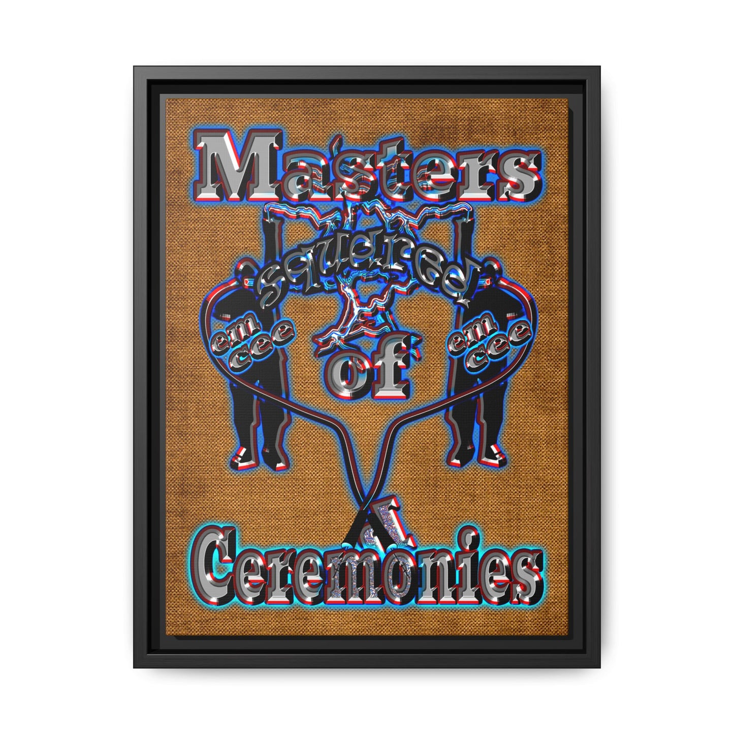 em cee squared - framed canvas art (brown papyrus)