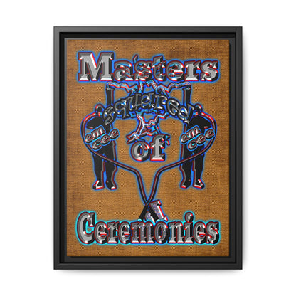 em cee squared - framed canvas art (brown papyrus)