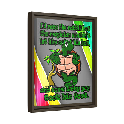 turtle race - framed canvas art (rainbow split)