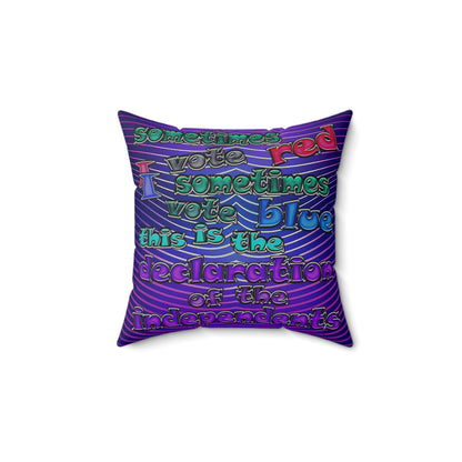 declaration of the independents - Spun Polyester Square Pillow - (purple wave)