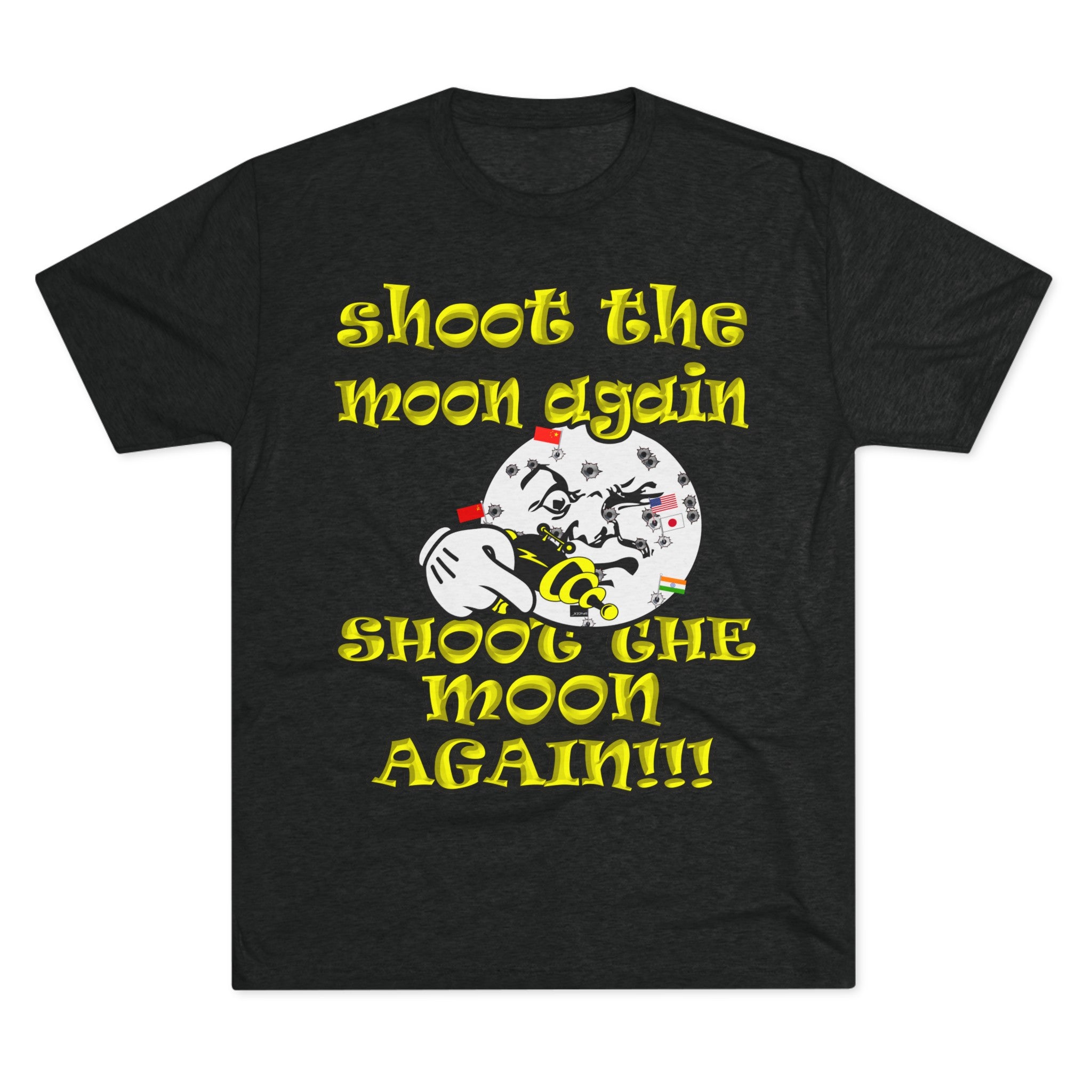 shoot the moon again - Unisex Tri-Blend Crew Tee
