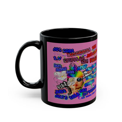 drop the beat - Black Mug (light pink)