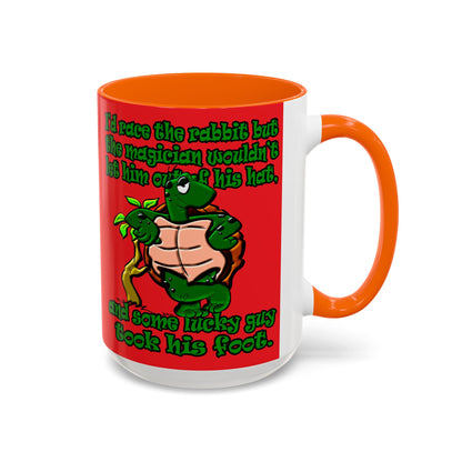 turtle race - Accent Mug (red)
