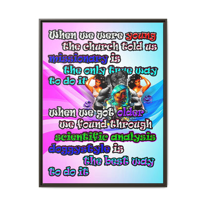 doggystyle - framed canvas art (light blue-pink wave)