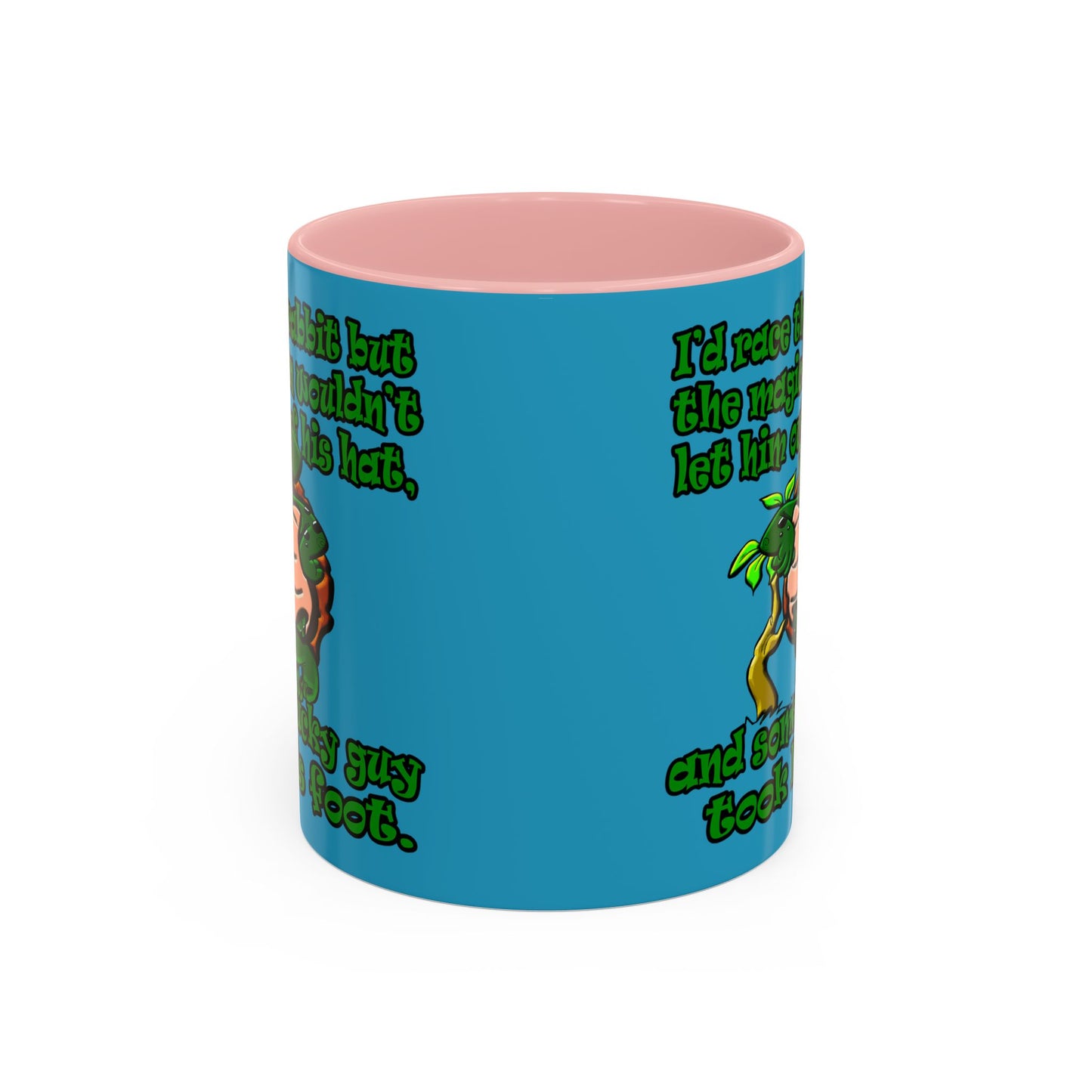 turtle race - Accent Mug (turquoise)