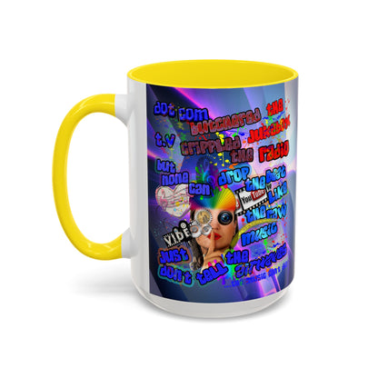 drop the beat - Accent Mug (grey-pink wave)