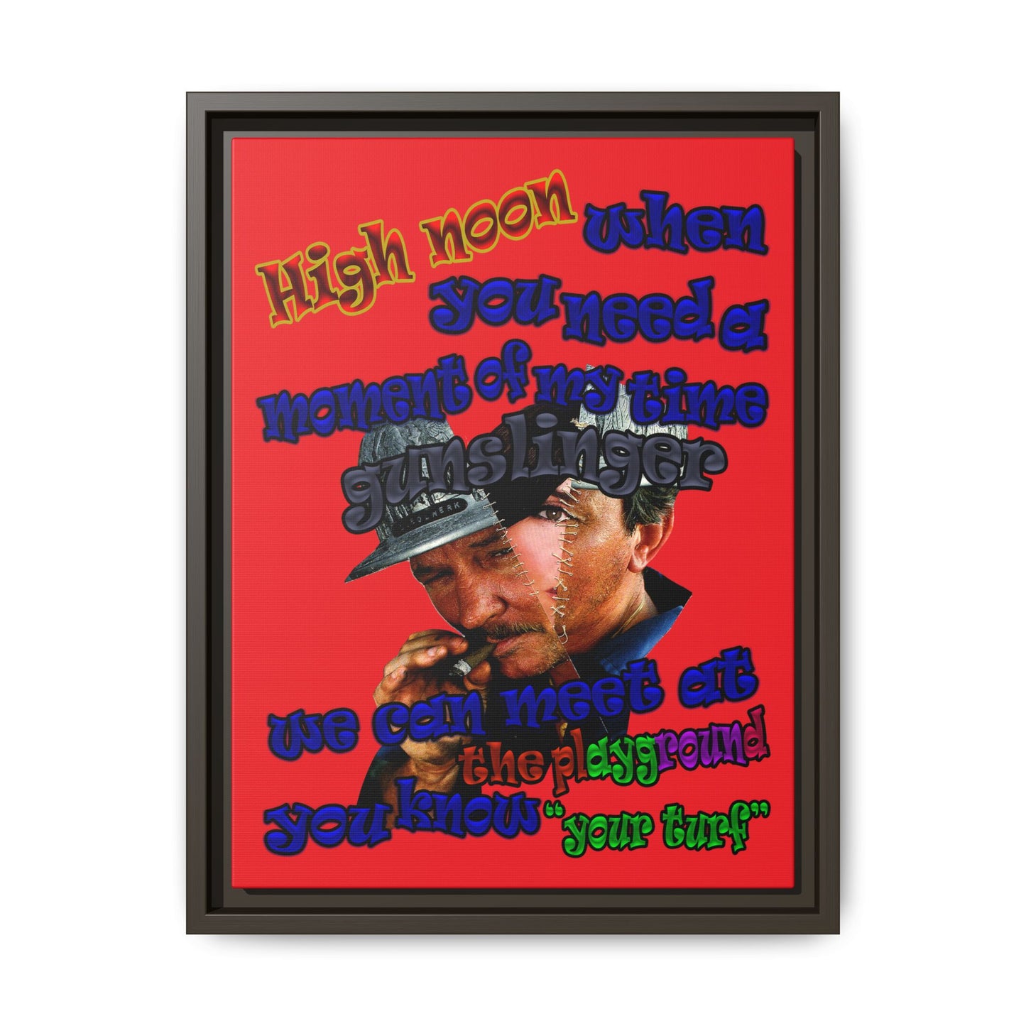 high noon - framed canvas art (red)