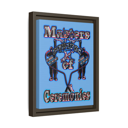 em cee squared - framed canvas art (light blue)