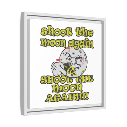 shoot the moon again - framed canvas art (white)