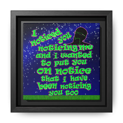 noticed you noticing - framed canvas art ('snoops' background)