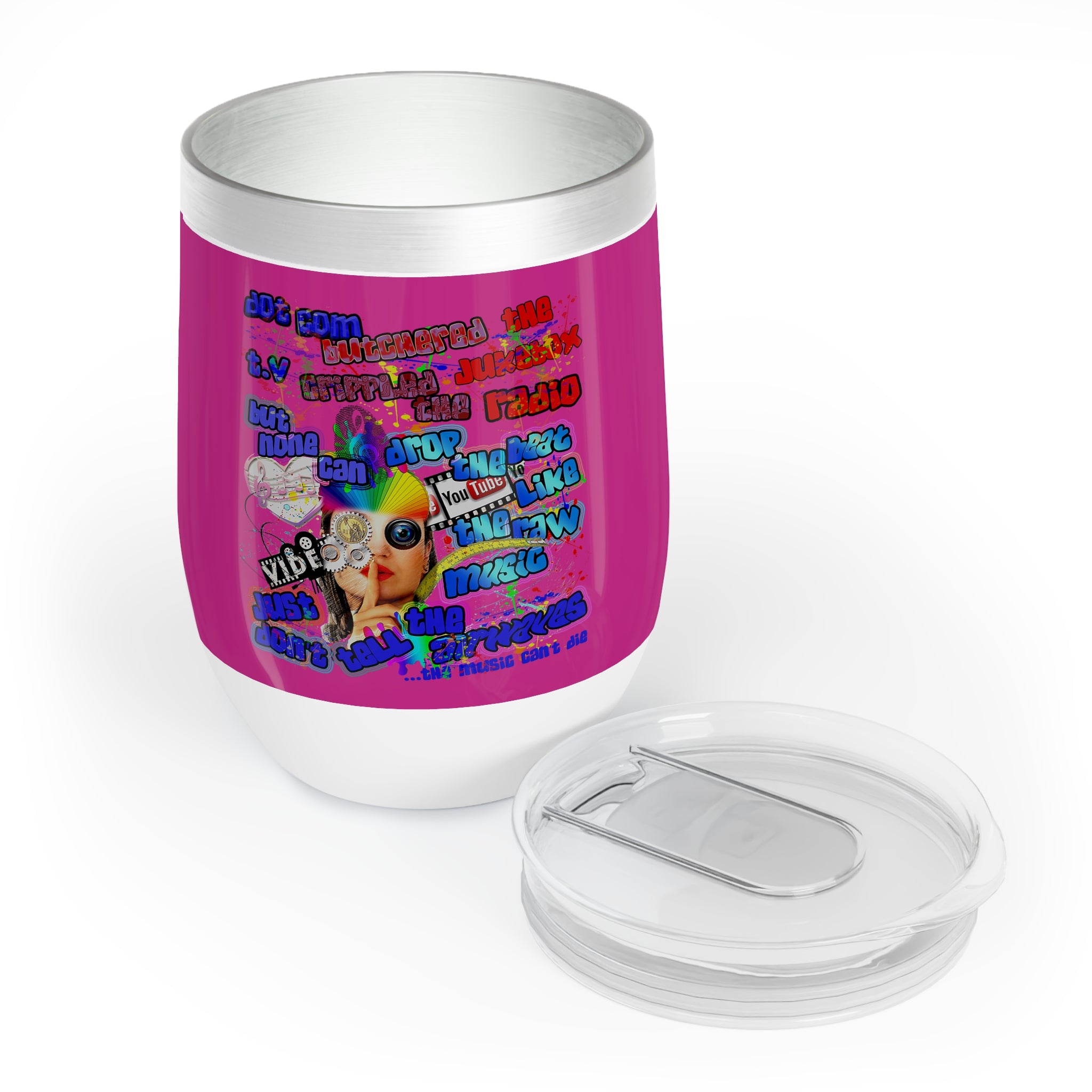 drop the beat - Chill Wine Tumbler (pink)