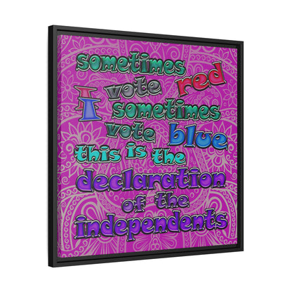 declaration of the independents - framed canvas art (pink swirl)