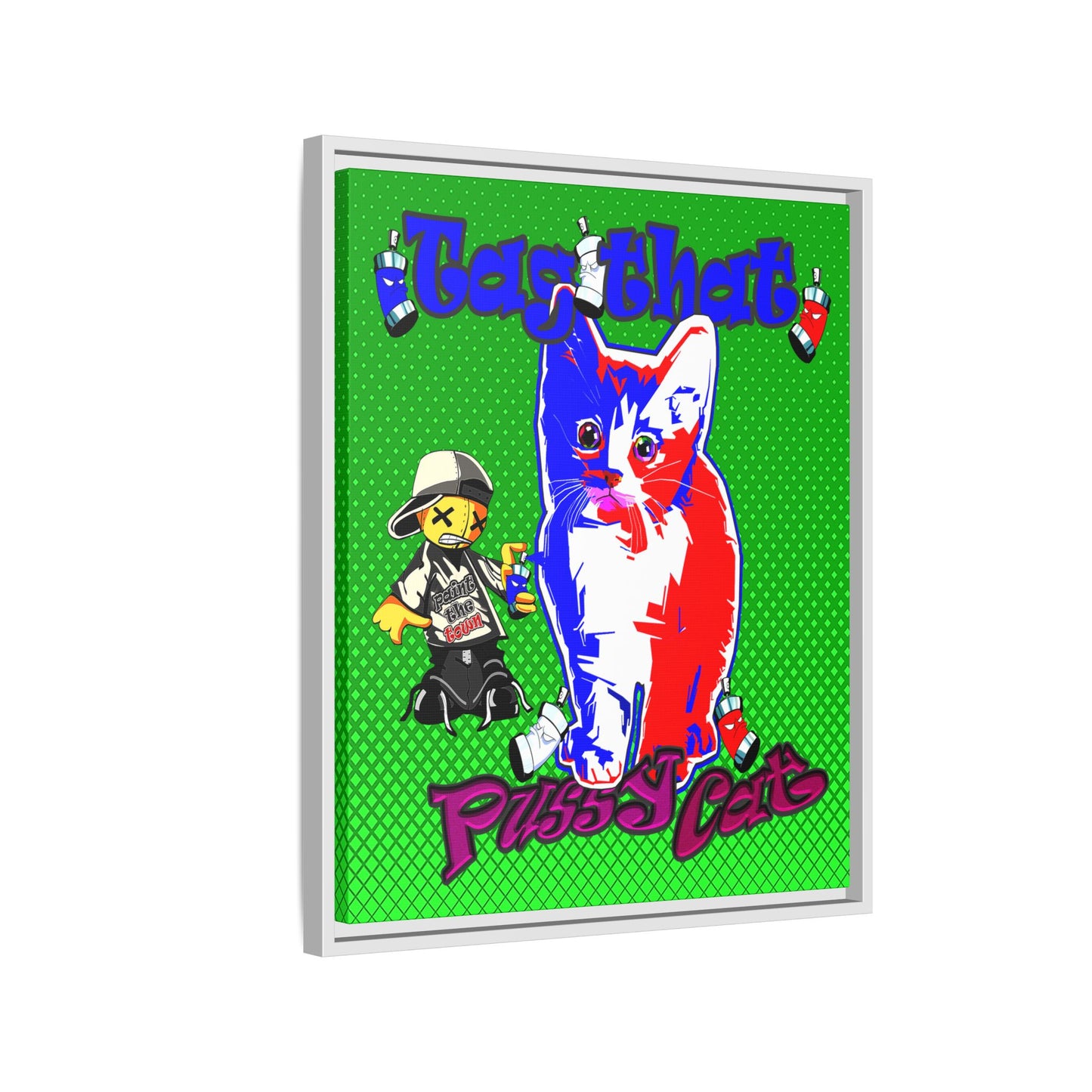 tag that - framed canvas art (logo green)
