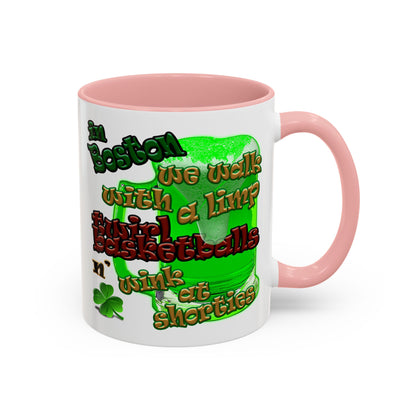 celtics logo - Accent Mug (white)